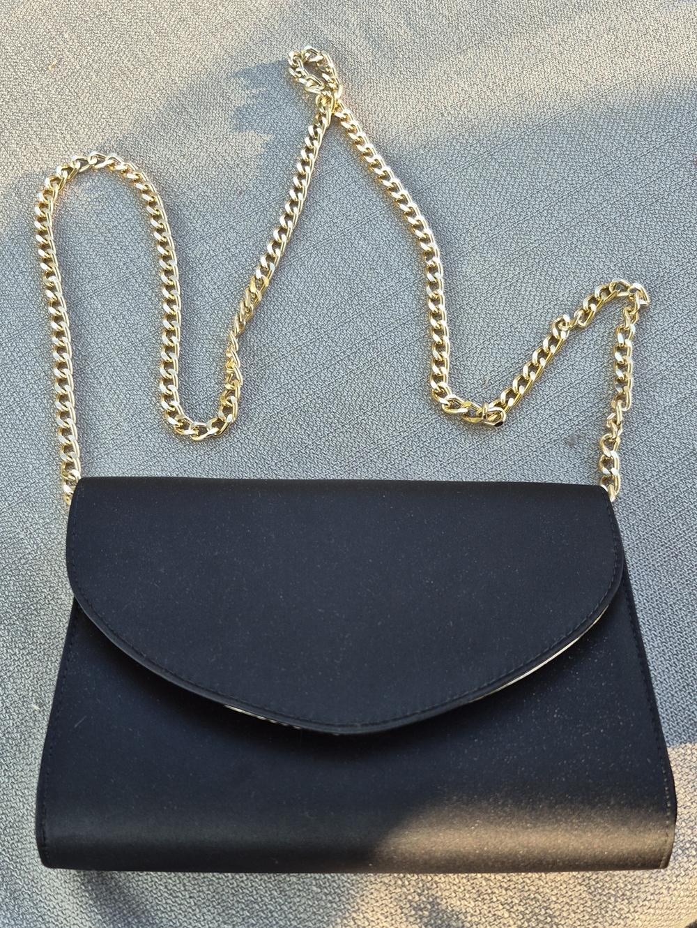 Timothy Hitsman Black Clutch with Gold Chain Strap